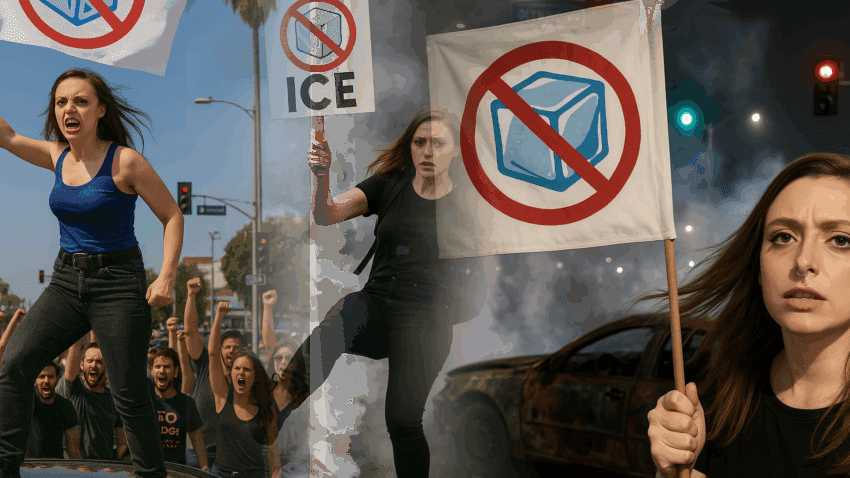 Miss Dizzum protesting in LA