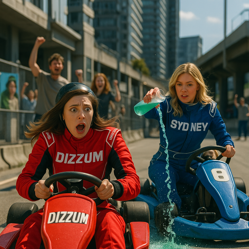Blonde vs Brunette racing Sydney Sweeney bath soap cheat